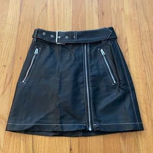 Top shop black leather skirt